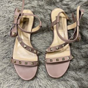 Valentino tan gold stud sandals